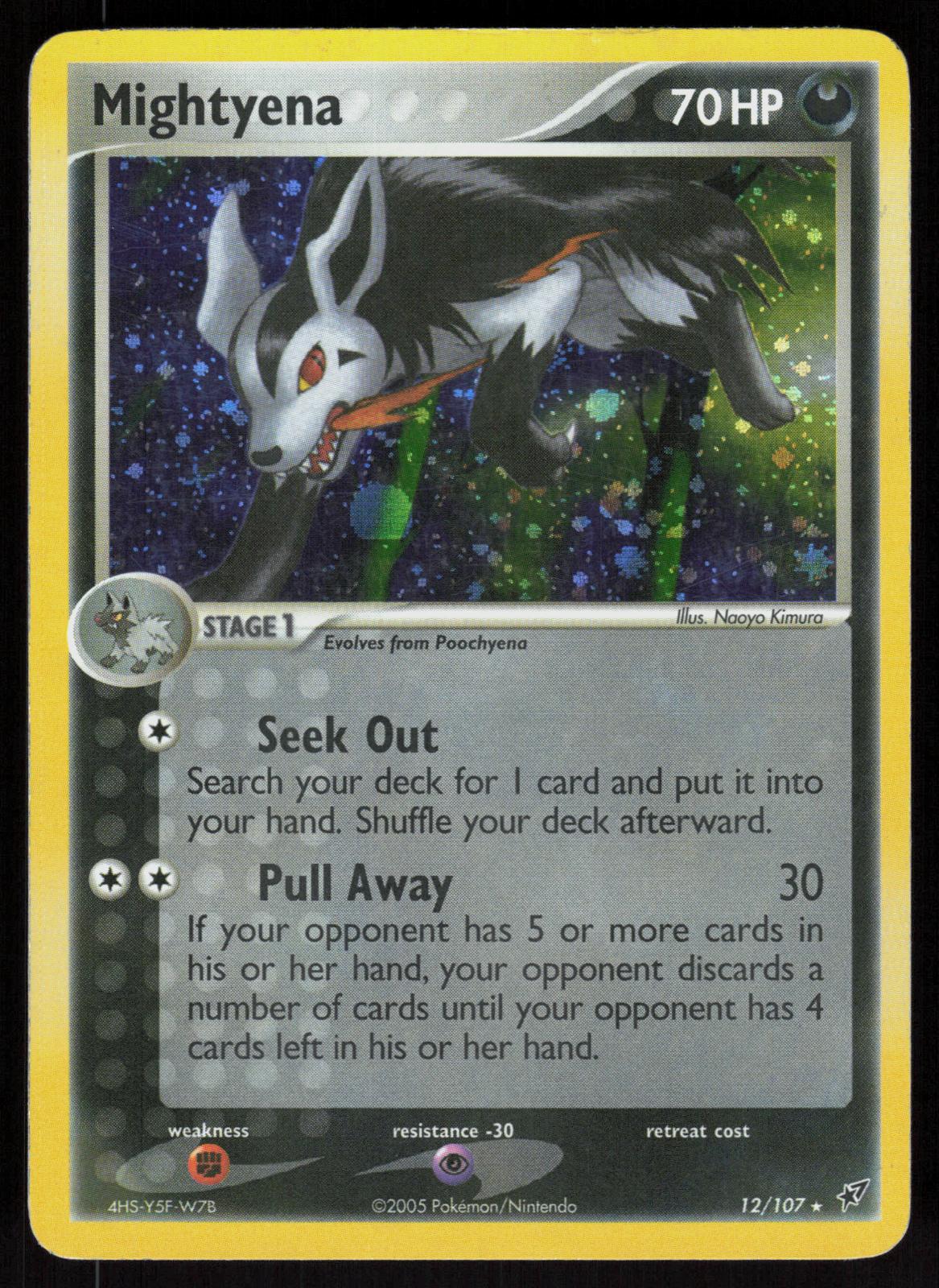 Pokemon Mightyena 12/107 Deoxys Holo Rare Lightly Played