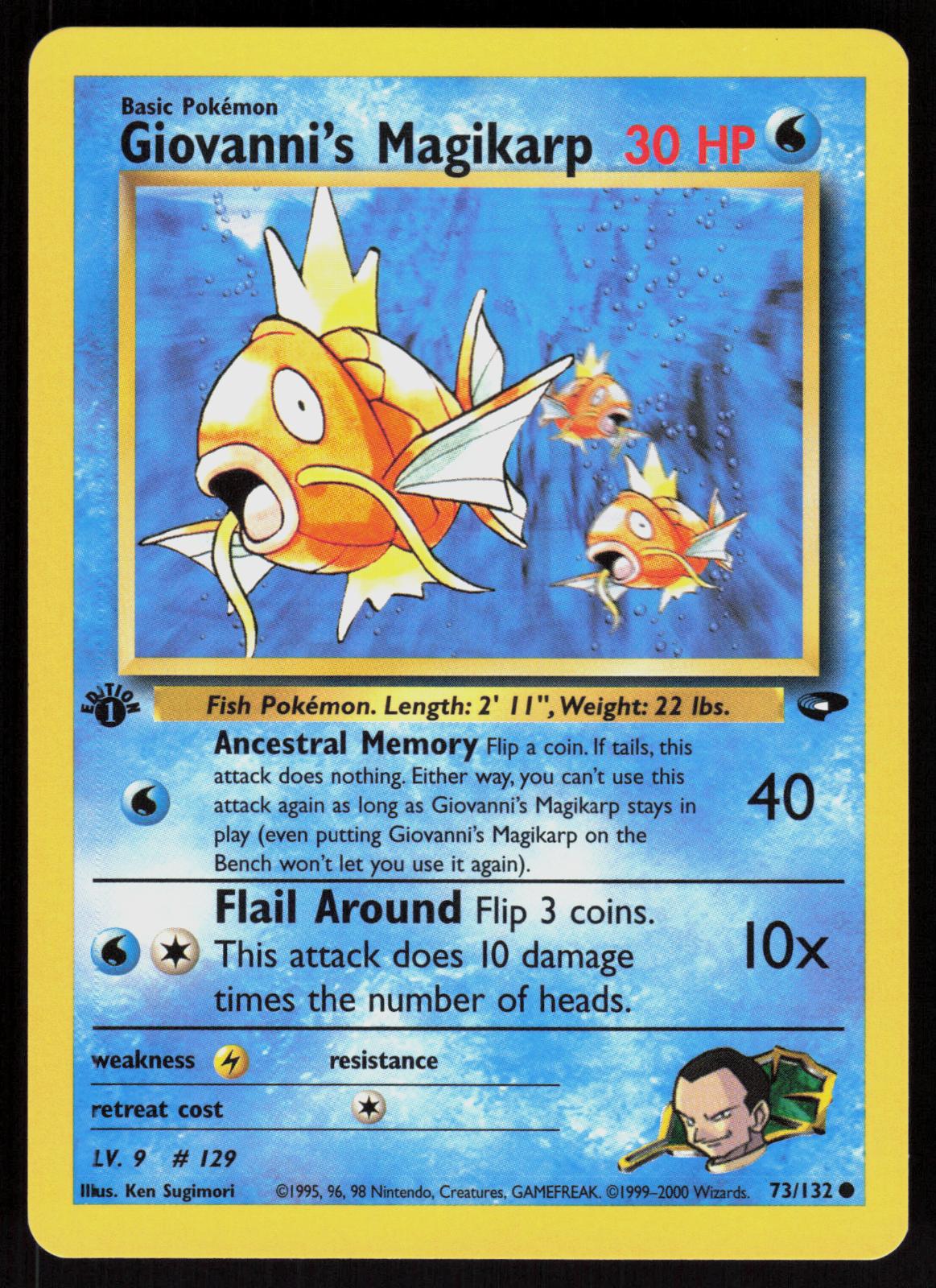 Pokemon Giovanni's Magikarp 73/132 Gym Challenge Common 1st Edition Near Mint