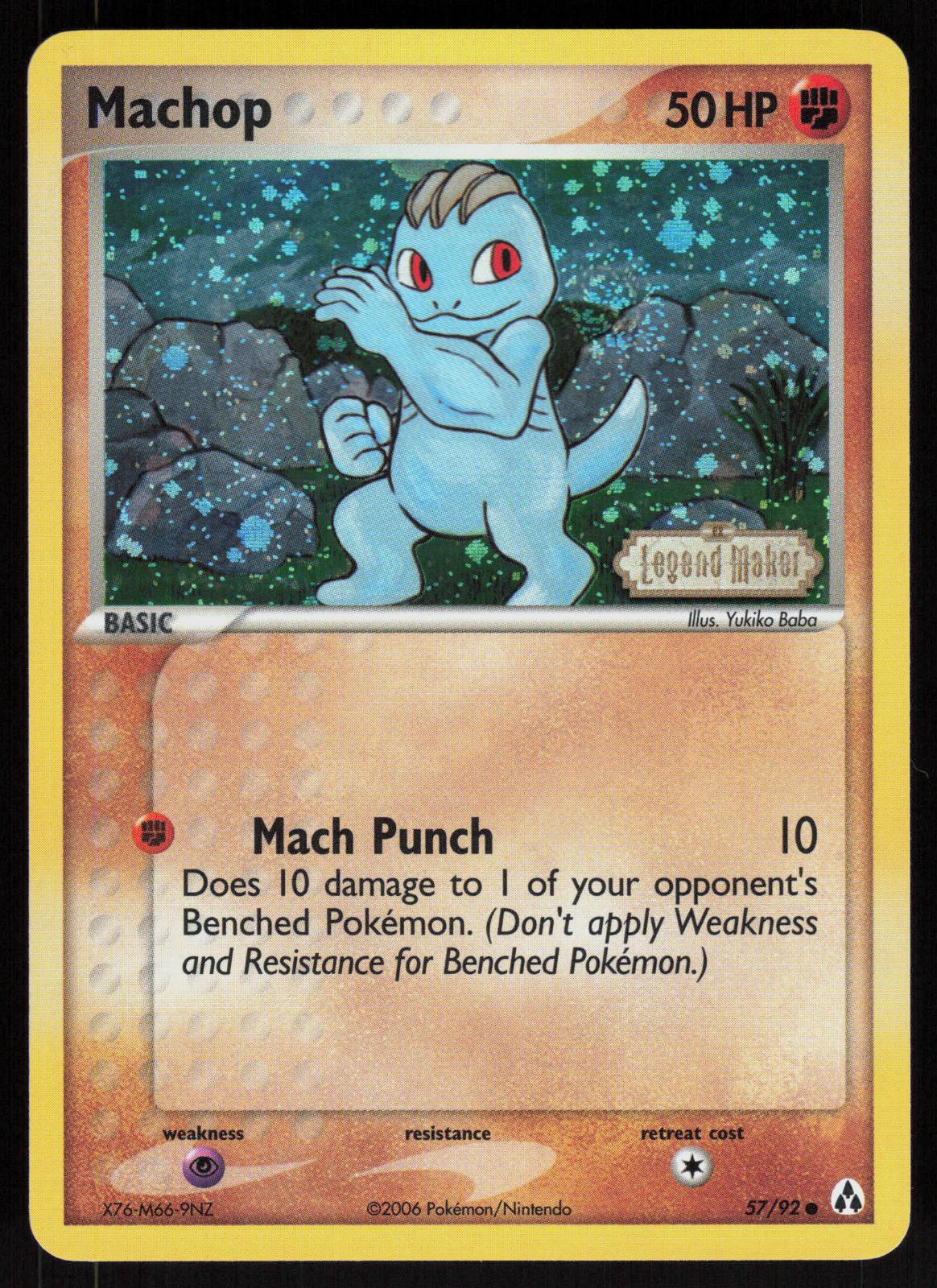 Pokemon Machop 57/92 Legend Maker Common Reverse Holo Near Mint