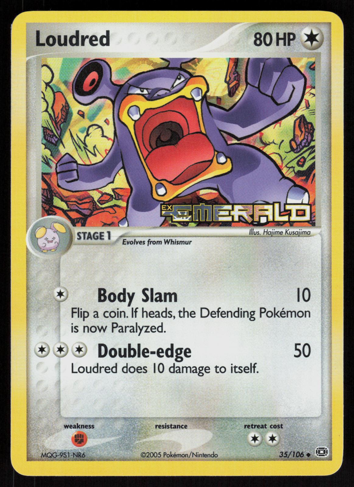 Pokemon Loudred 35/106 Emerald Uncommon Reverse Holo Near Mint