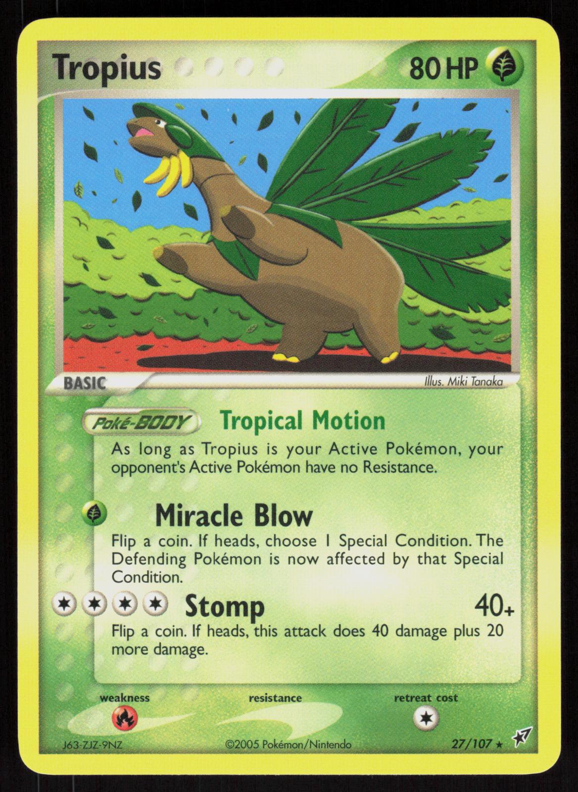 Pokemon Tropius 27/107 Deoxys Rare Near Mint