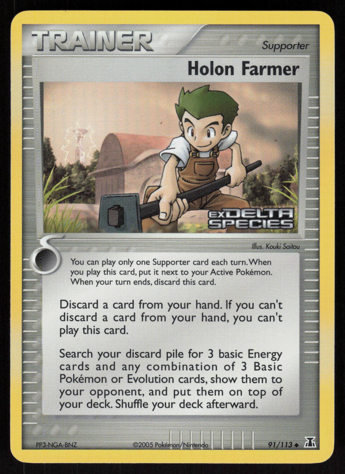 Pokemon Holon Farmer 91/113 Delta Species Uncommon Reverse Holo Near Mint