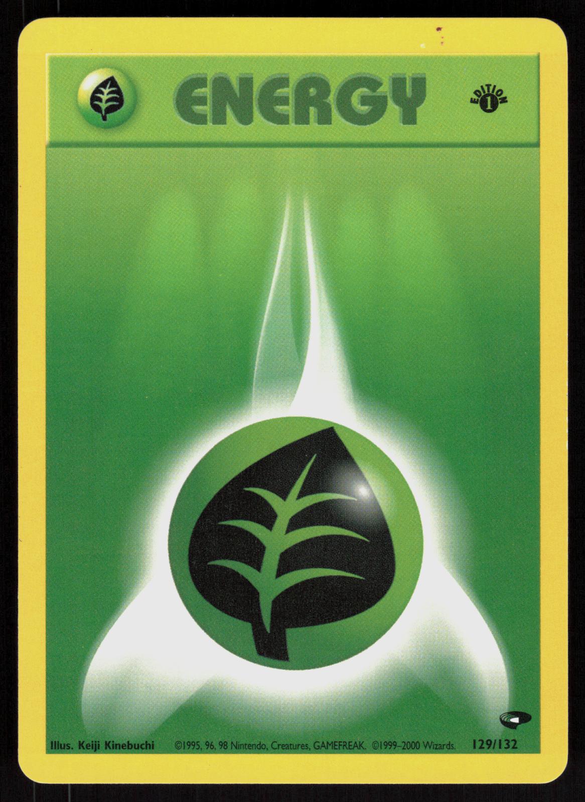 Pokemon Grass Energy 129/132 Gym Challenge 1st Edition Near Mint