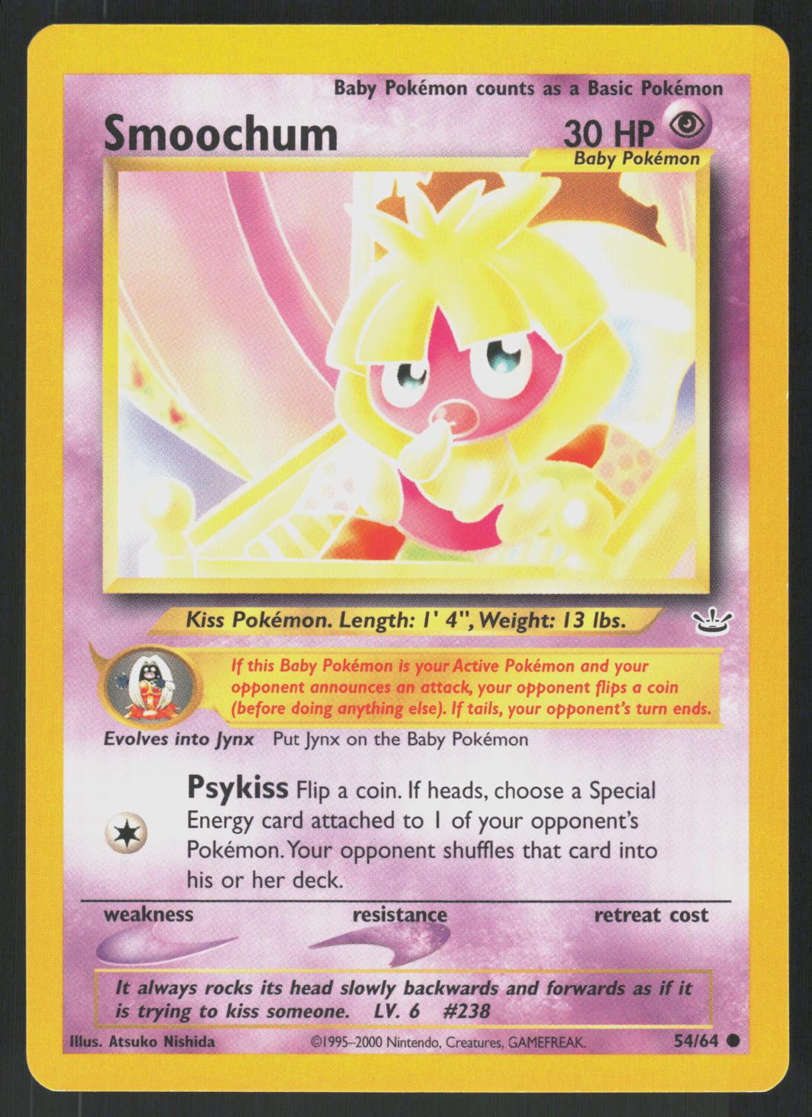 Pokemon Smoochum 54/64 Neo Revelation Common Near Mint