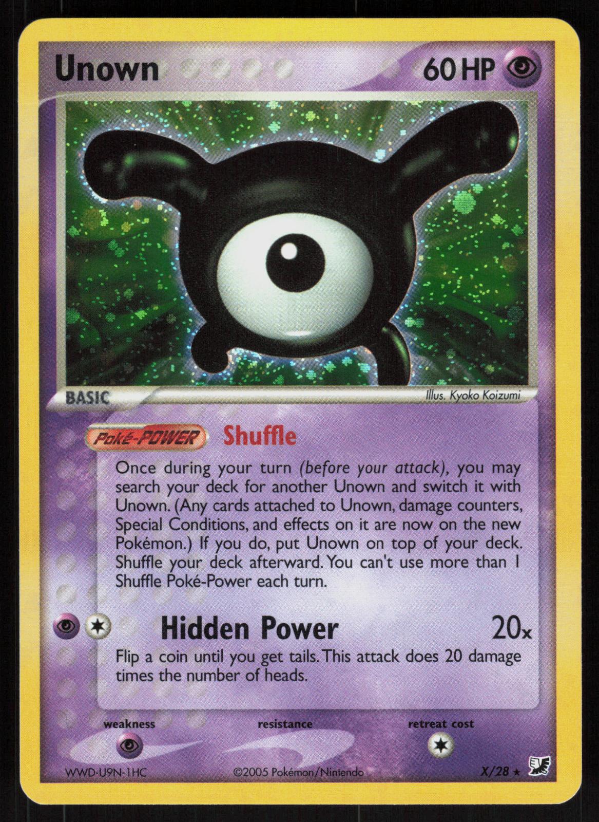 Pokemon Unown X/28 Unseen Forces Rare Near Mint