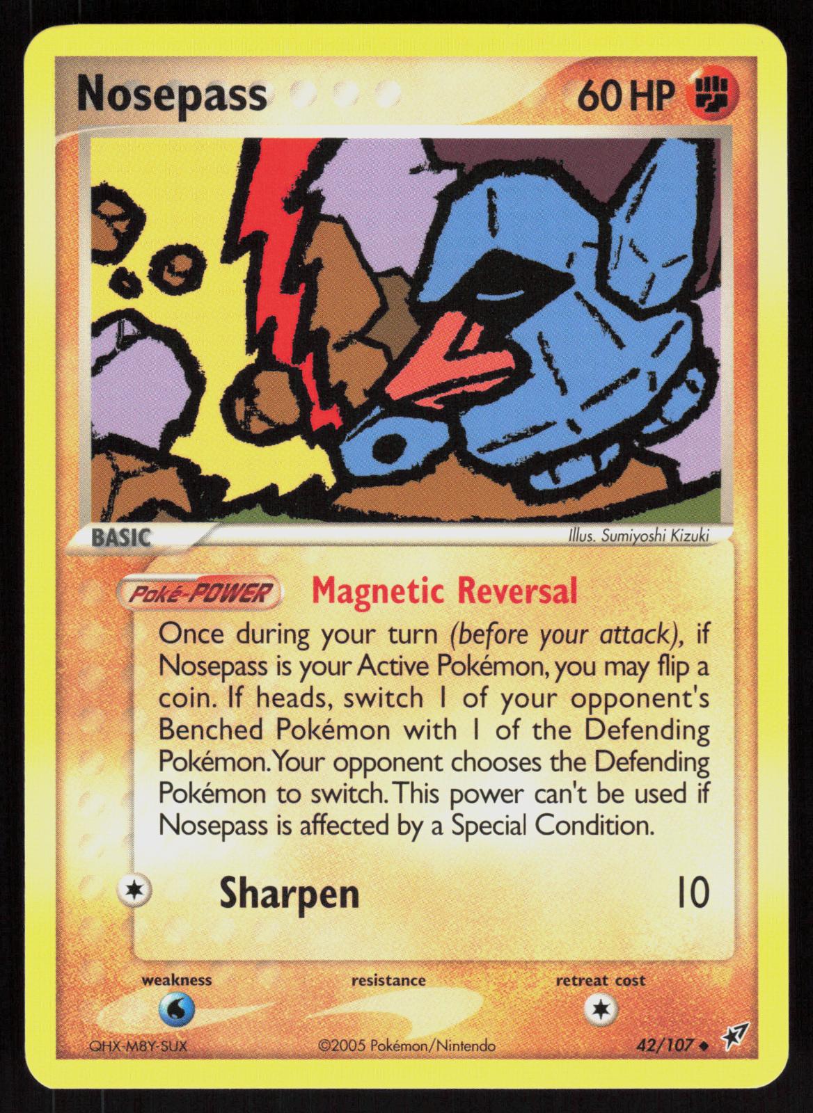 Pokemon Nosepass 42/107 Deoxys Uncommon Near Mint