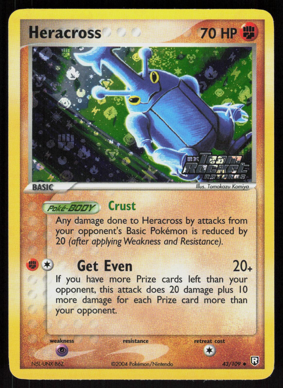 Pokemon Heracross 43/109 Team Rocket Returns Uncommon Reverse Holo Near Mint