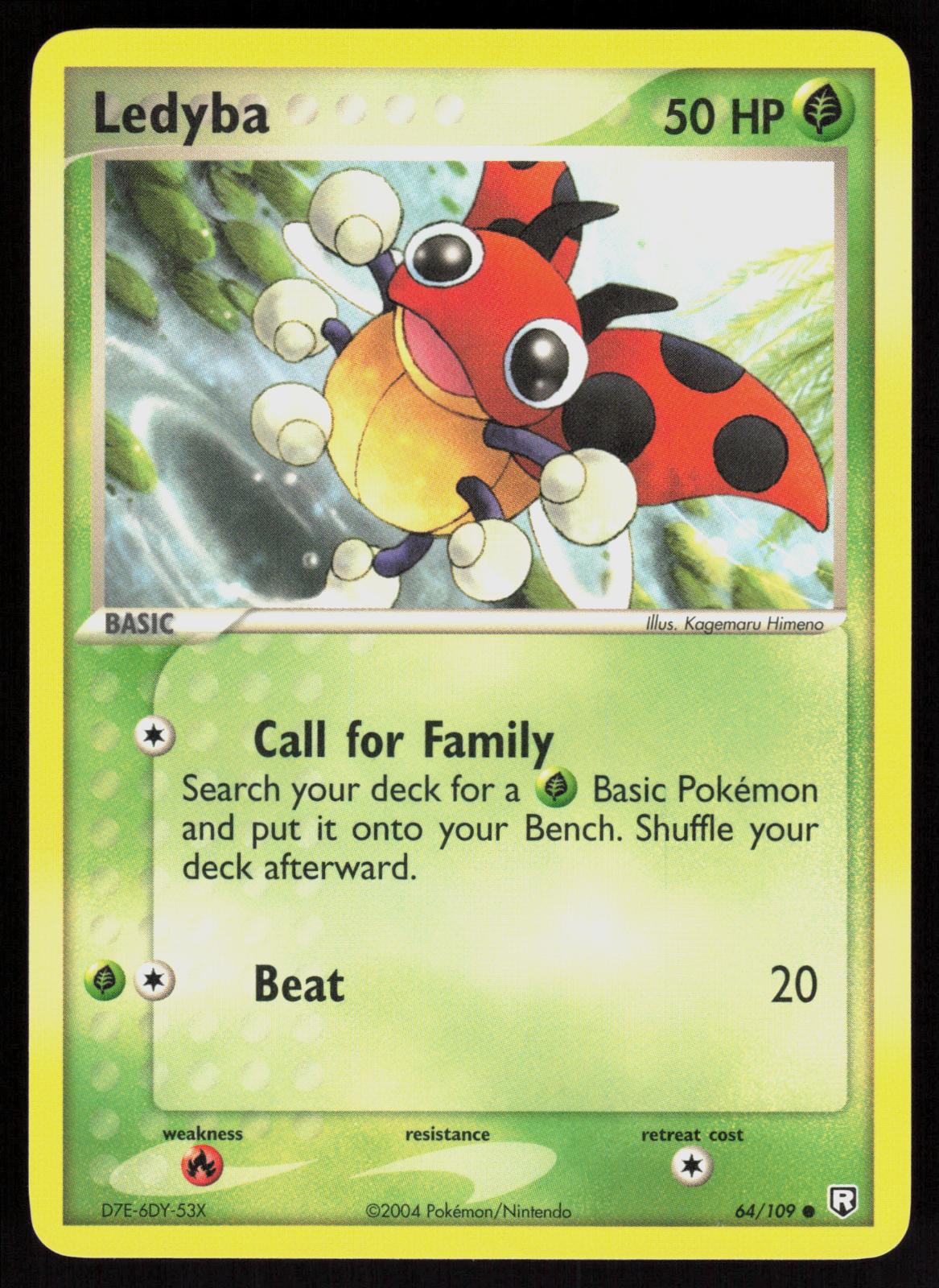 Pokemon Ledyba 64/109 Team Rocket Returns Common Near Mint