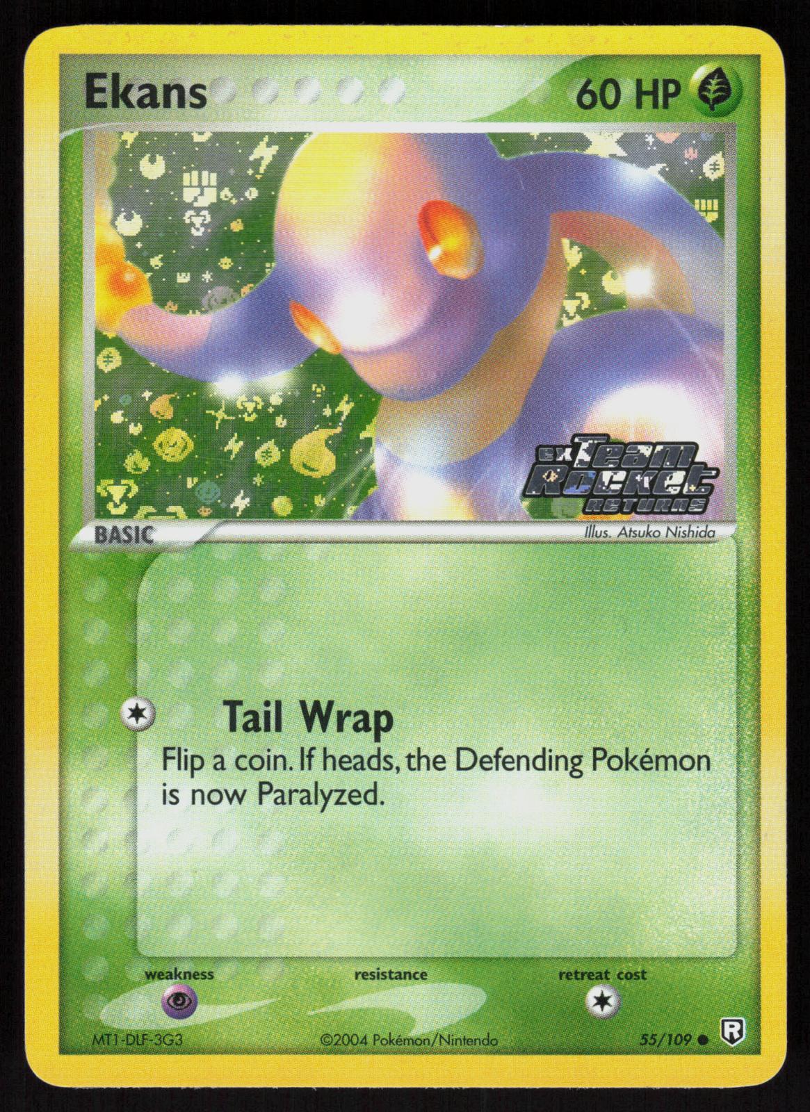 Pokemon Ekans 55/109 Team Rocket Returns Common Reverse Holo Lightly Played