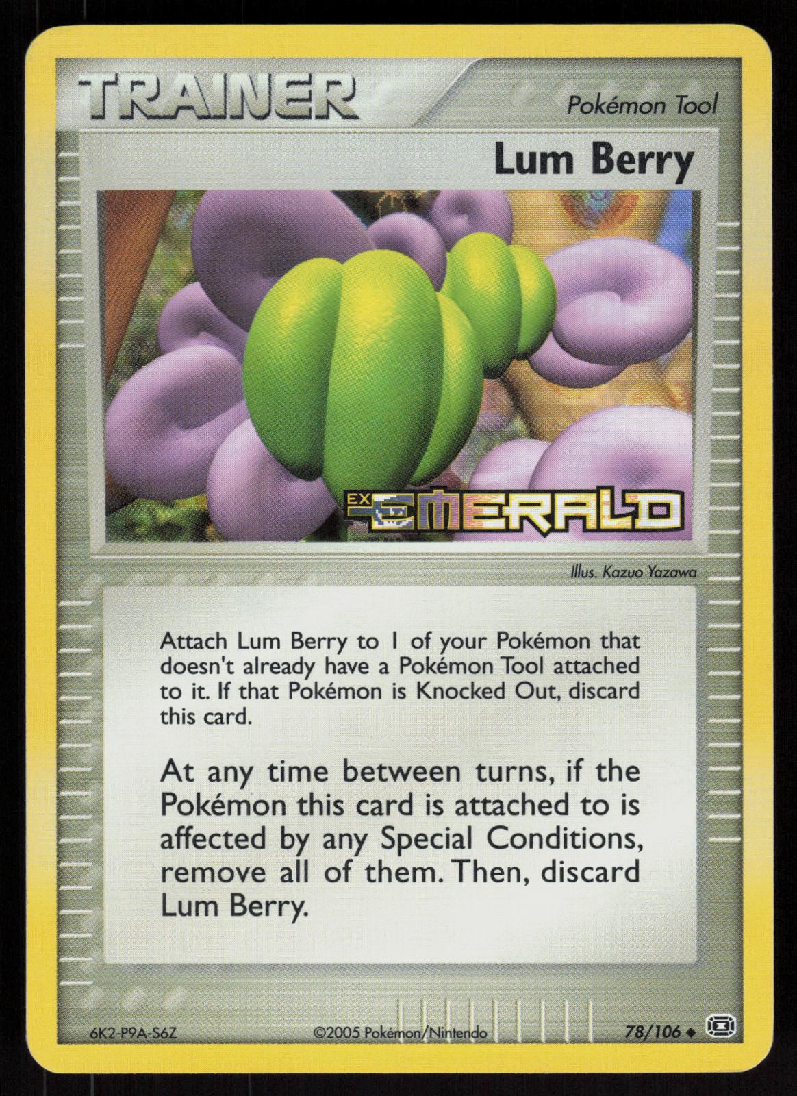 Pokemon Lum Berry 78/106 Emerald Uncommon Reverse Holo Near Mint