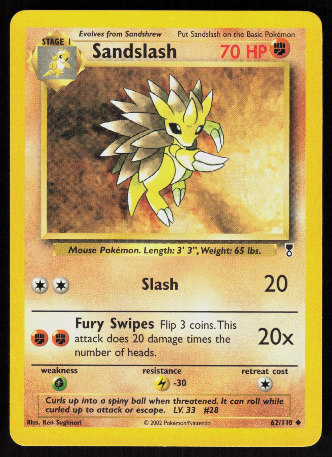 Pokemon Sandslash 62/110 Legendary Collection Uncommon Near Mint