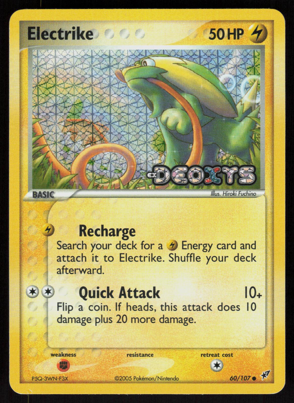 Pokemon Electrike 60/107 Deoxys Common Reverse Holo Near Mint