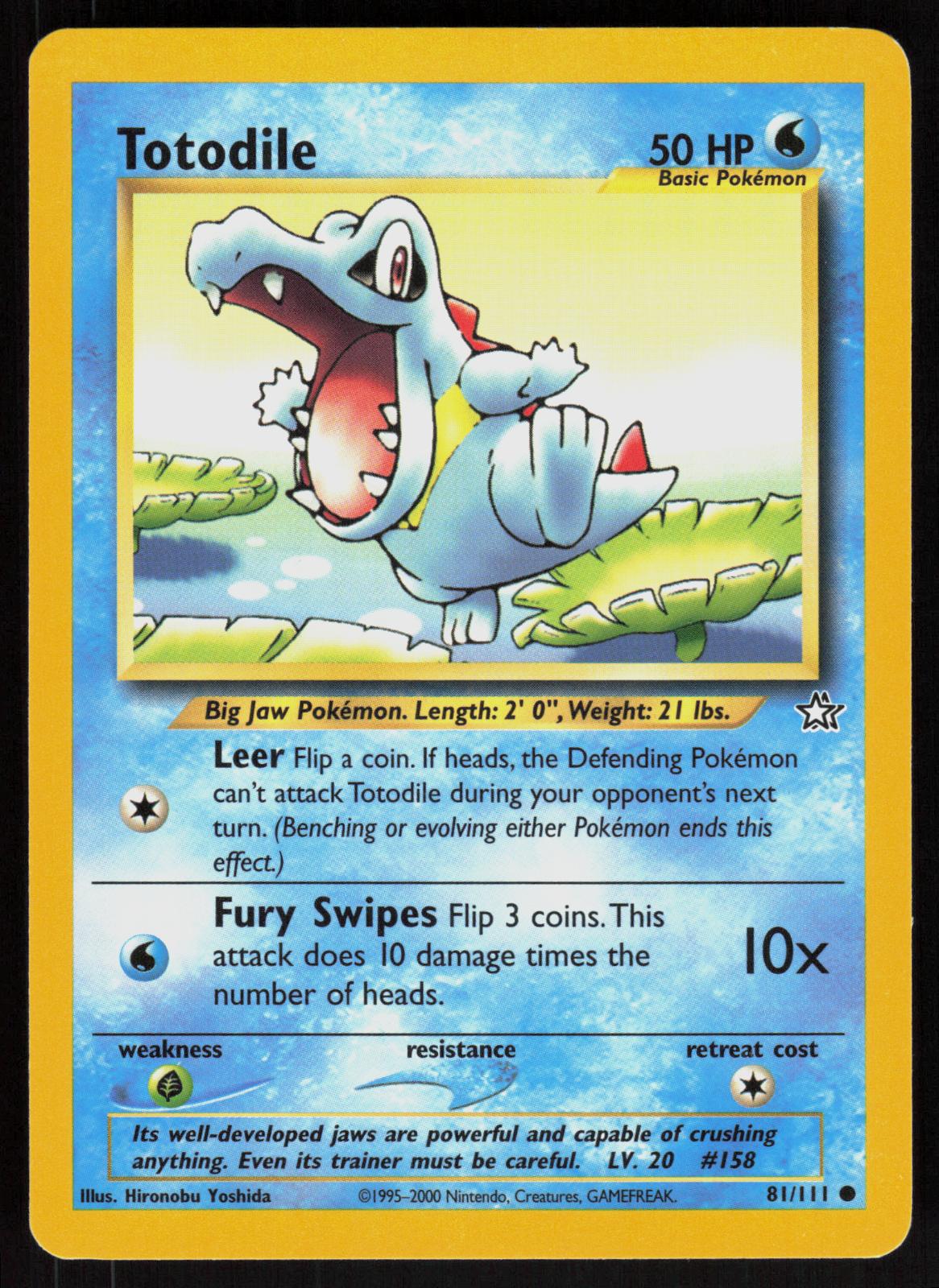 Pokemon Totodile 81/111 Neo Genesis Common Near Mint