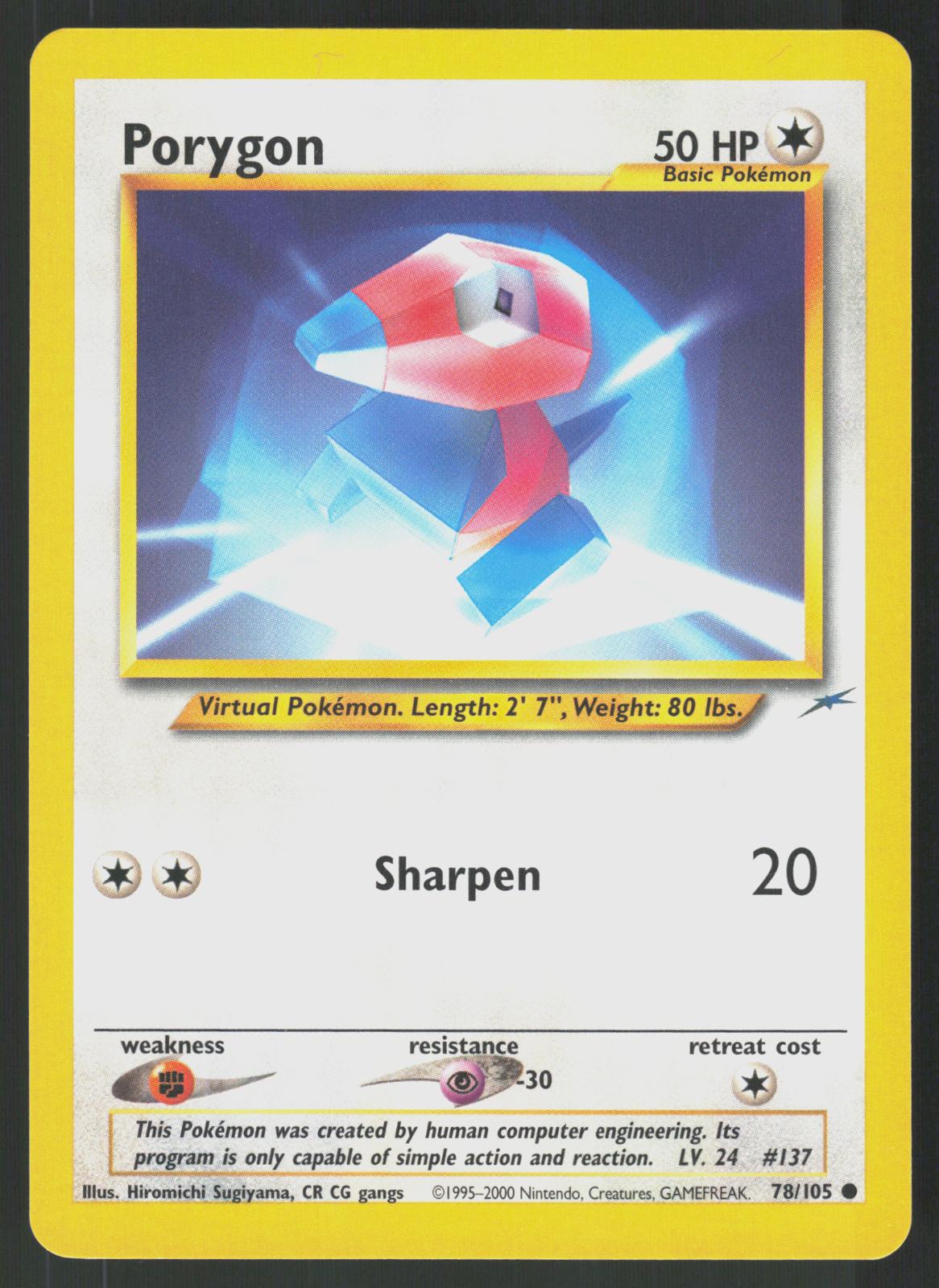 Pokemon Porygon 78/105 Neo Destiny Common Near Mint