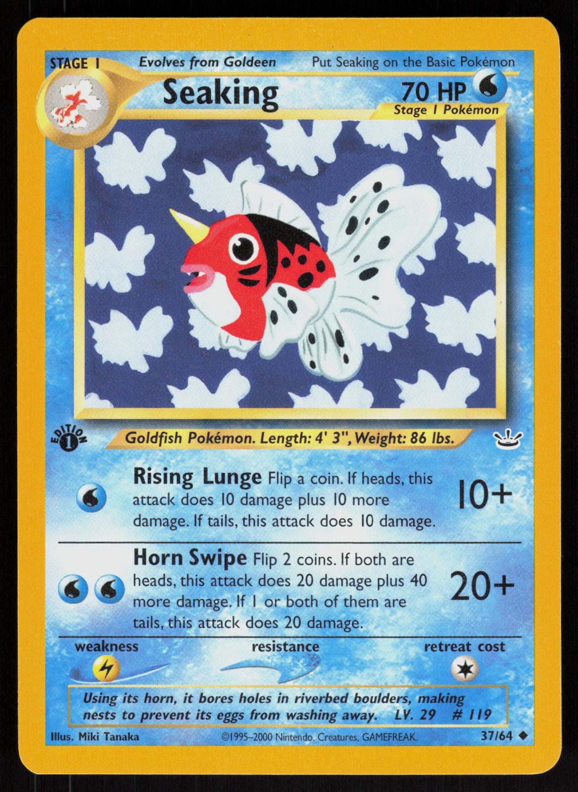 Pokemon Seaking 37/64 Neo Revelation Uncommon 1st Edition Near Mint