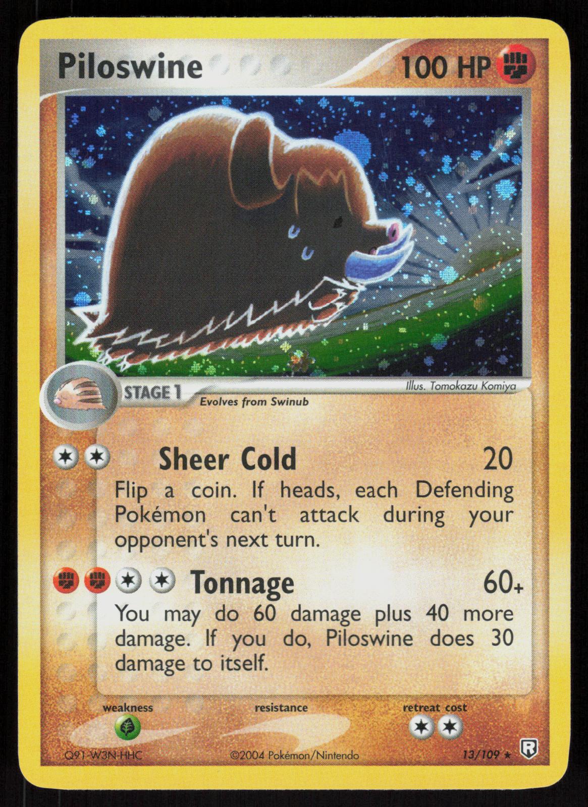 Pokemon Piloswine 13/109 Team Rocket Returns Holo Rare Near Mint