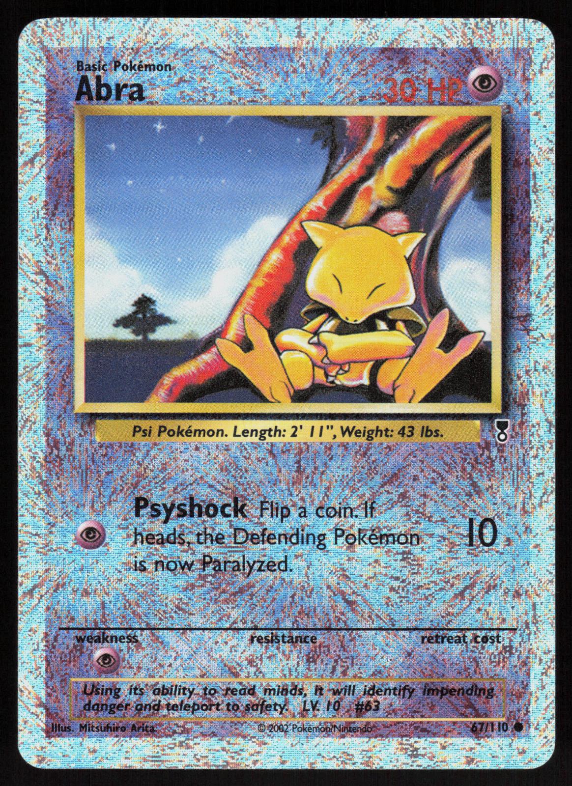 Pokemon Abra 67/110 Legendary Collection Reverse Holo Lightly Played