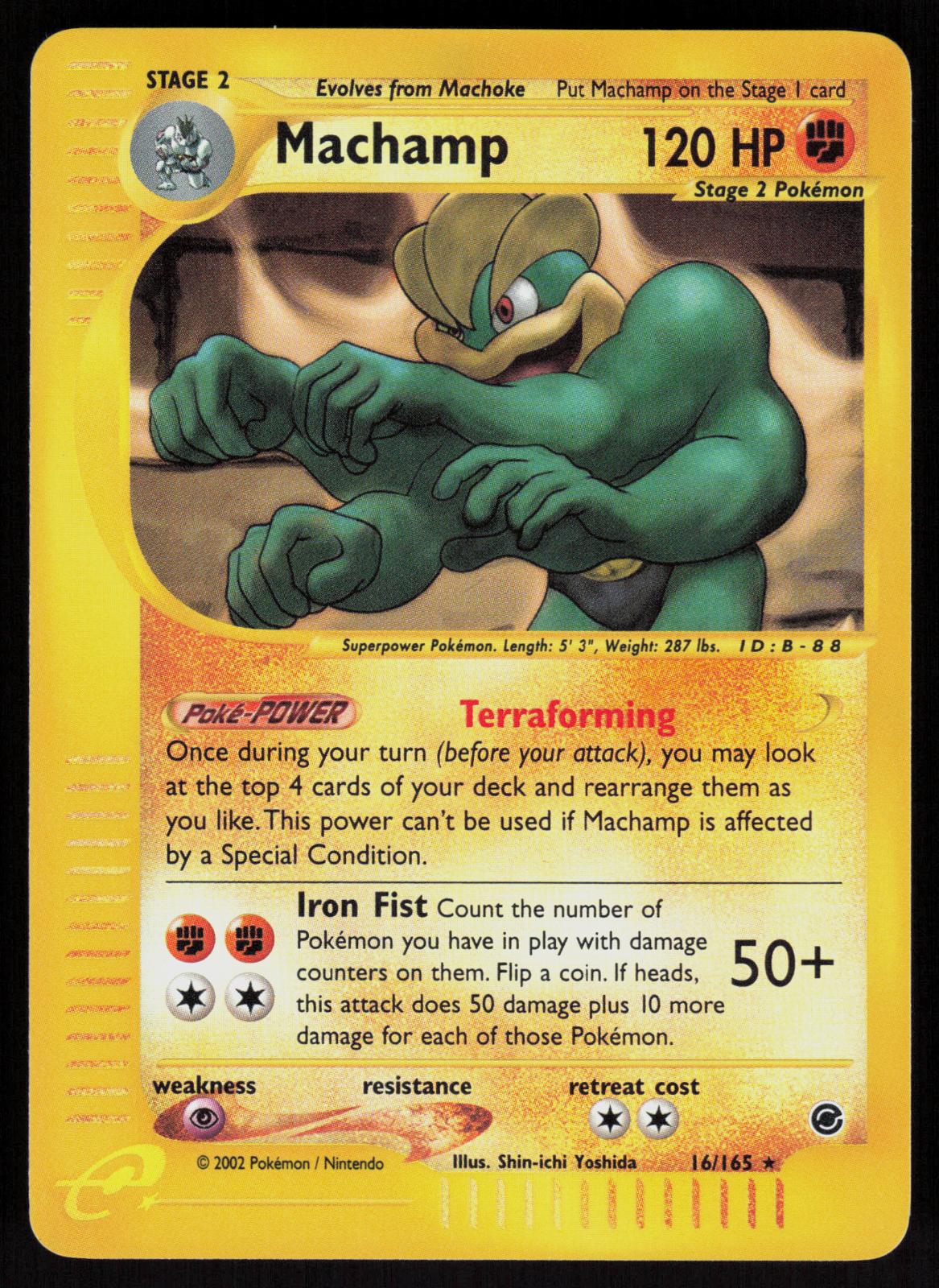 Pokemon Machamp 16/165 Expedition Base Set Rare Reverse Holo Near Mint