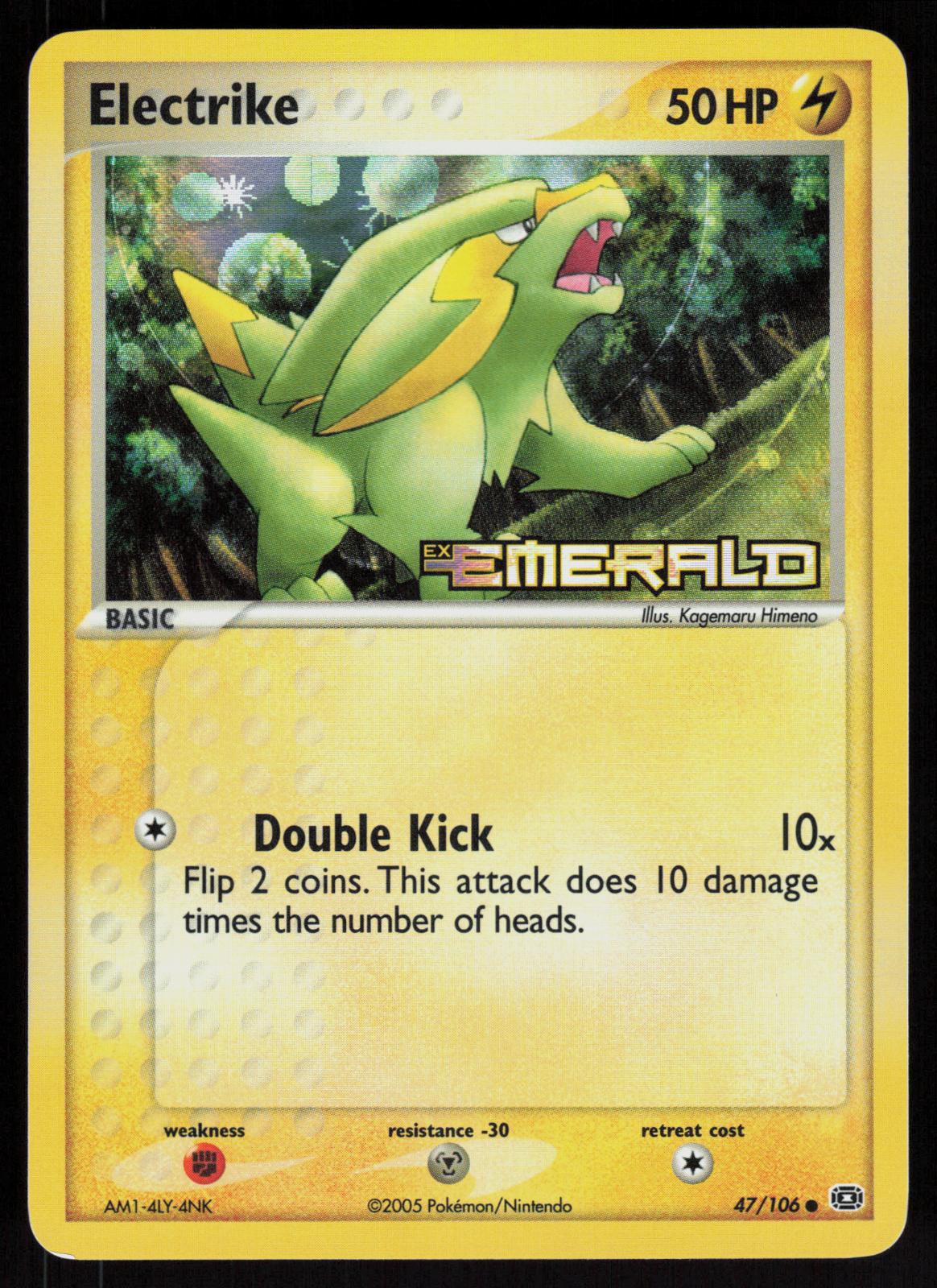 Pokemon Electrike 47/106 Emerald Common Reverse Holo Near Mint