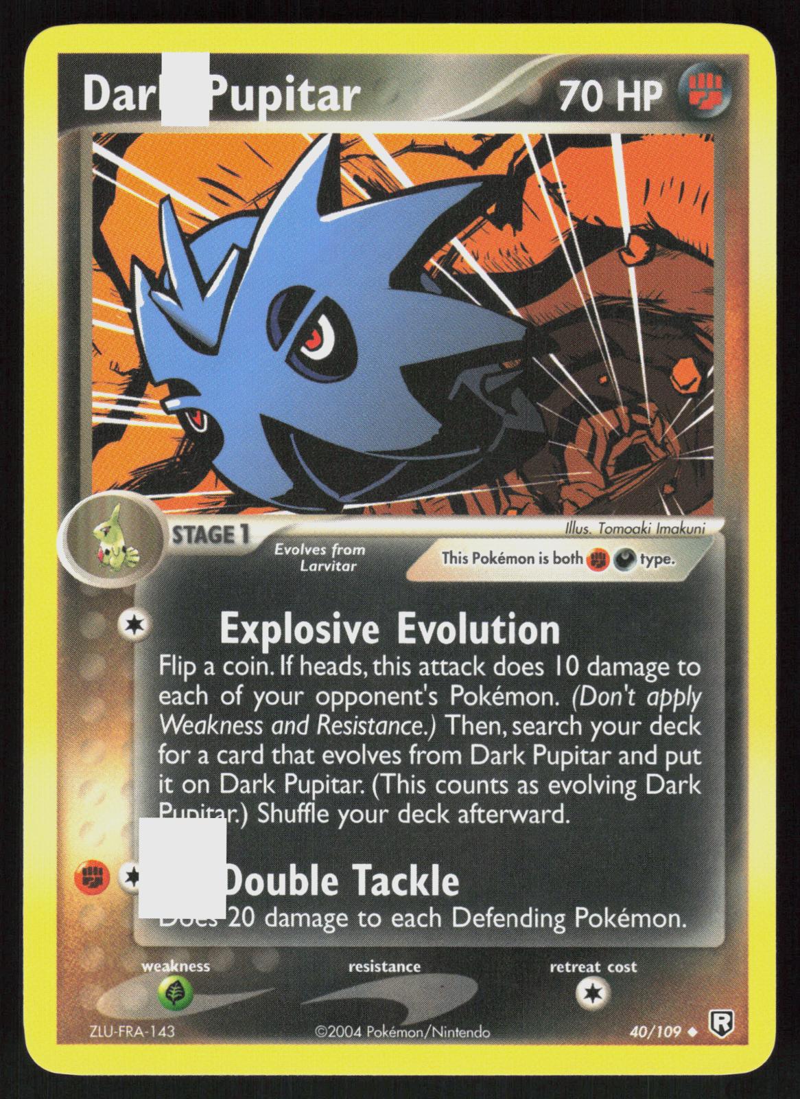 Pokemon Dark Pupitar 40/109 Team Rocket Returns Uncommon Near Mint
