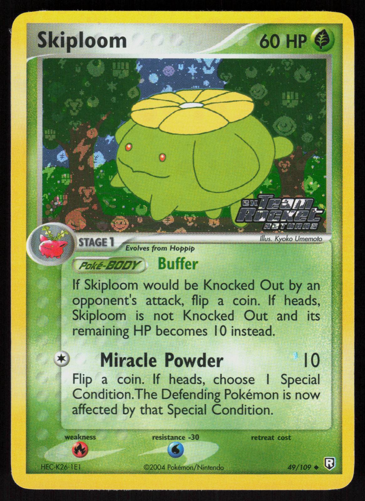 Pokemon Skiploom 49/109 Team Rocket Returns Uncommon Reverse Holo Lightly Played