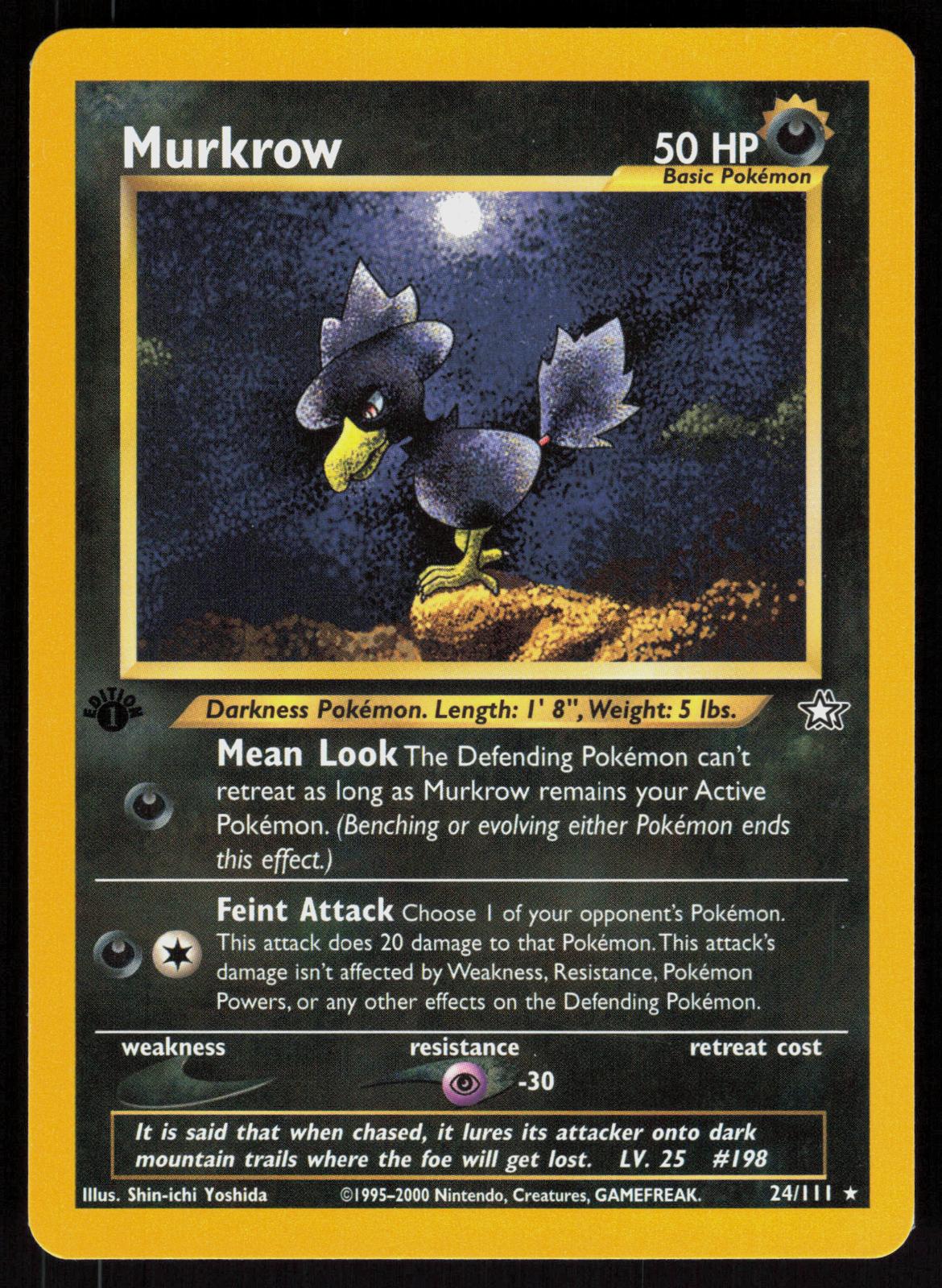 Pokemon Murkrow 24/111 Neo Genesis Rare 1st Edition Near Mint