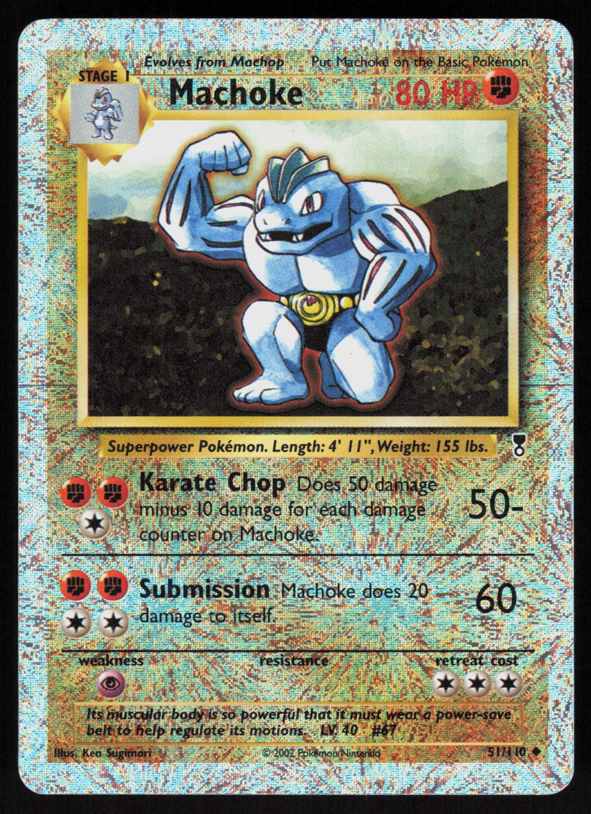Pokemon Machoke 51/110 Legendary Collection Uncommon Reverse Holo Near Mint