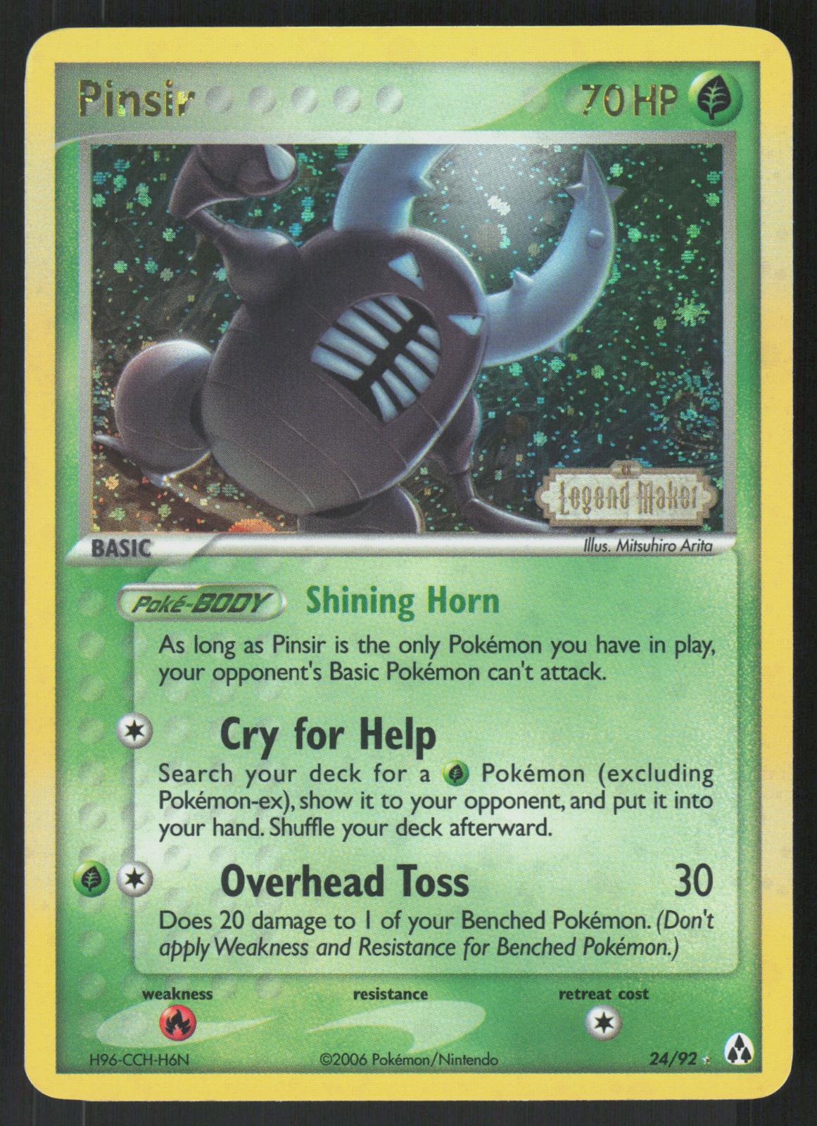 Pokemon Pinsir 24/92 Legend Maker Rare Reverse Holo Near Mint