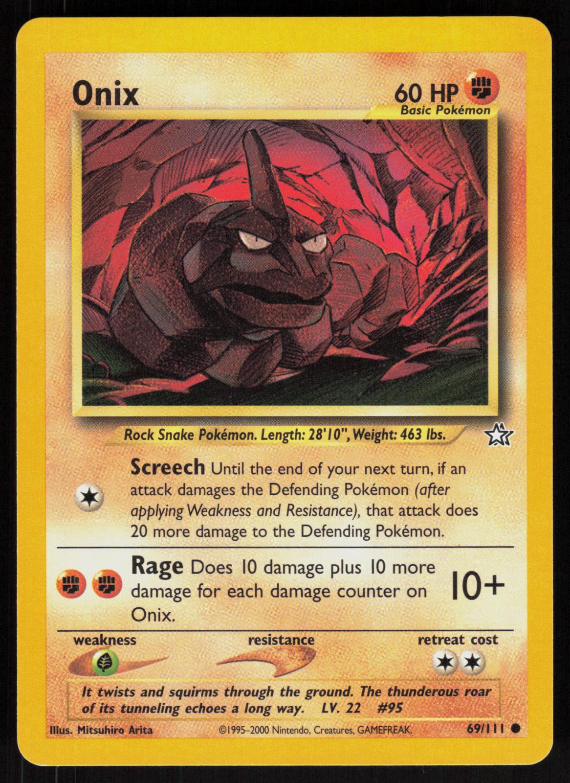 Pokemon Onix 69/111 Neo Genesis Common Near Mint