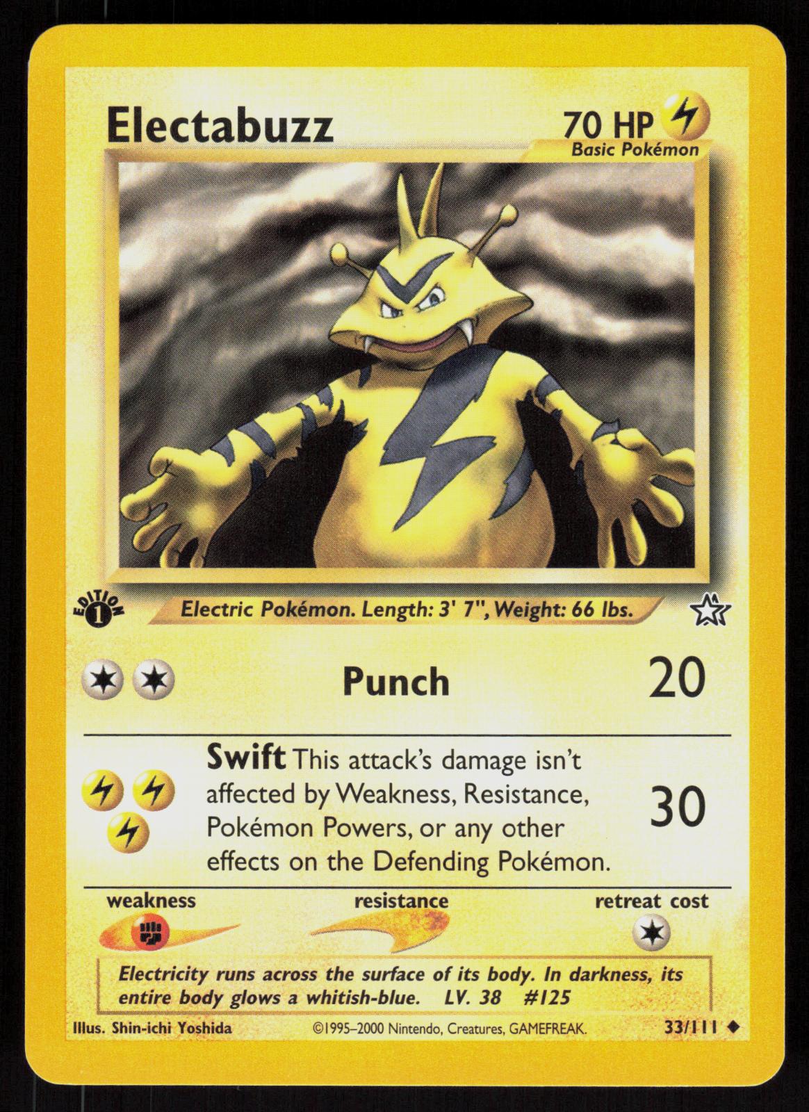 Pokemon Electabuzz 33/111 Neo Genesis Uncommon 1st Edition Near Mint