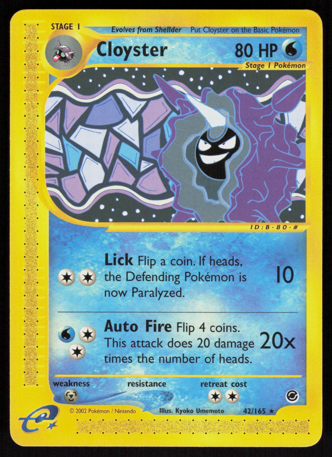 Pokemon Cloyster 42/165 Expedition Base Set Rare Near Mint