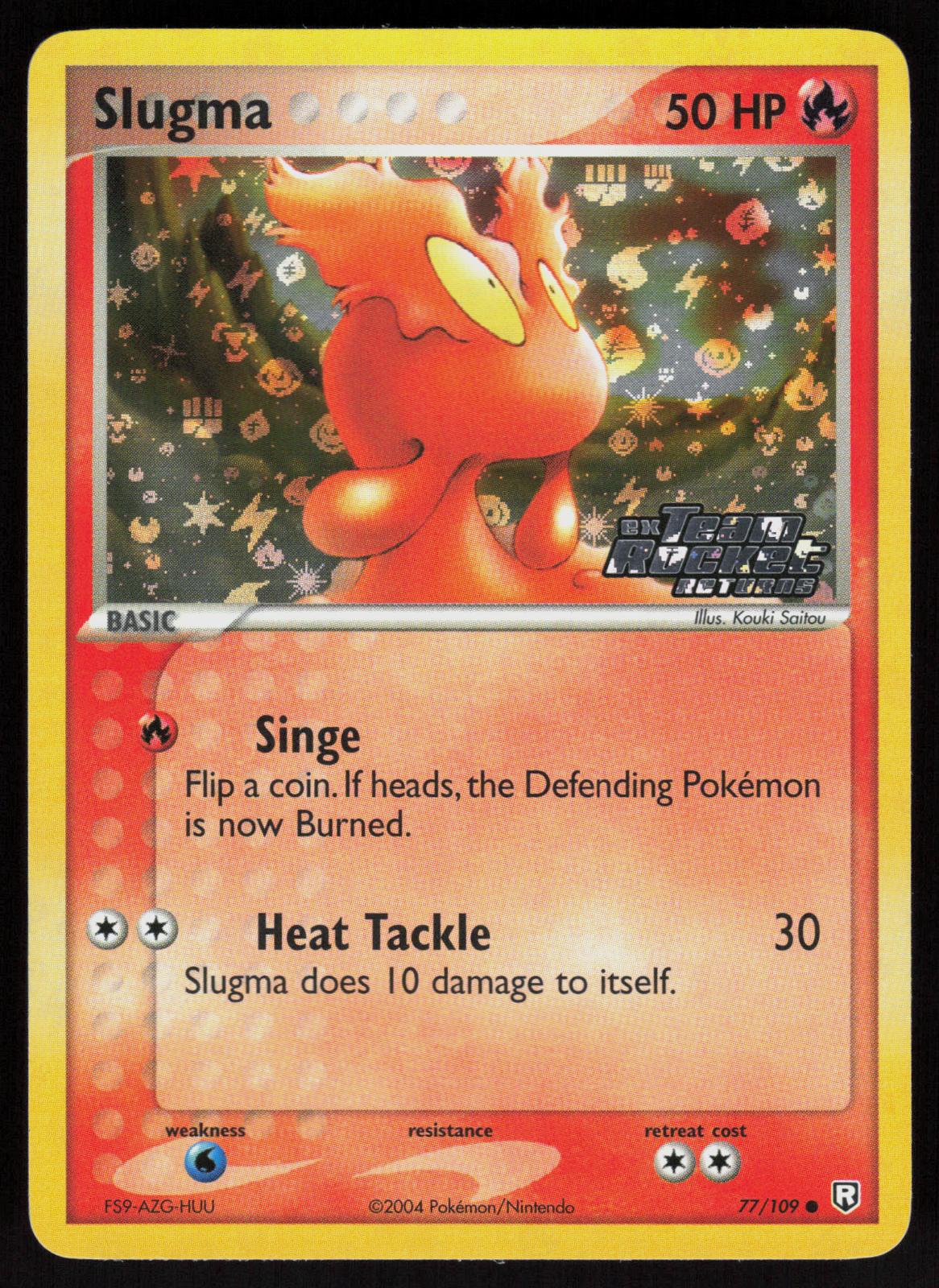 Pokemon Slugma 77/109 Team Rocket Returns Common Reverse Holo Near Mint