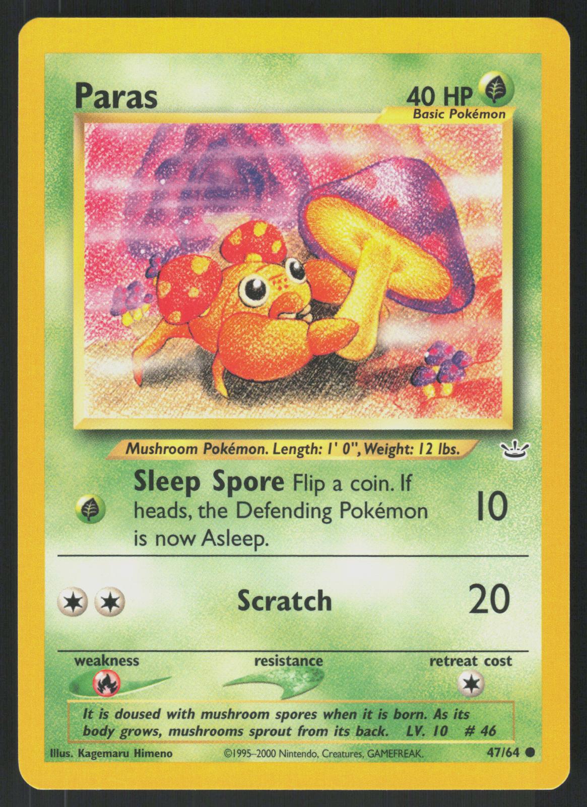 Pokemon Paras 47/64 Neo Revelation Common Near Mint