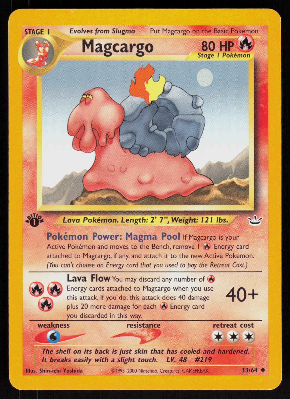 Pokemon Magcargo 33/64 Neo Revelation Uncommon 1st Edition Near Mint