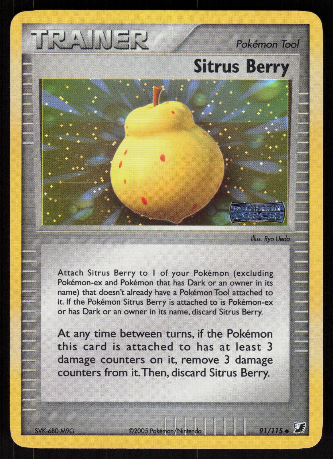 Pokemon Sitrus Berry 91/115 Unseen Forces Uncommon Reverse Holo Near Mint