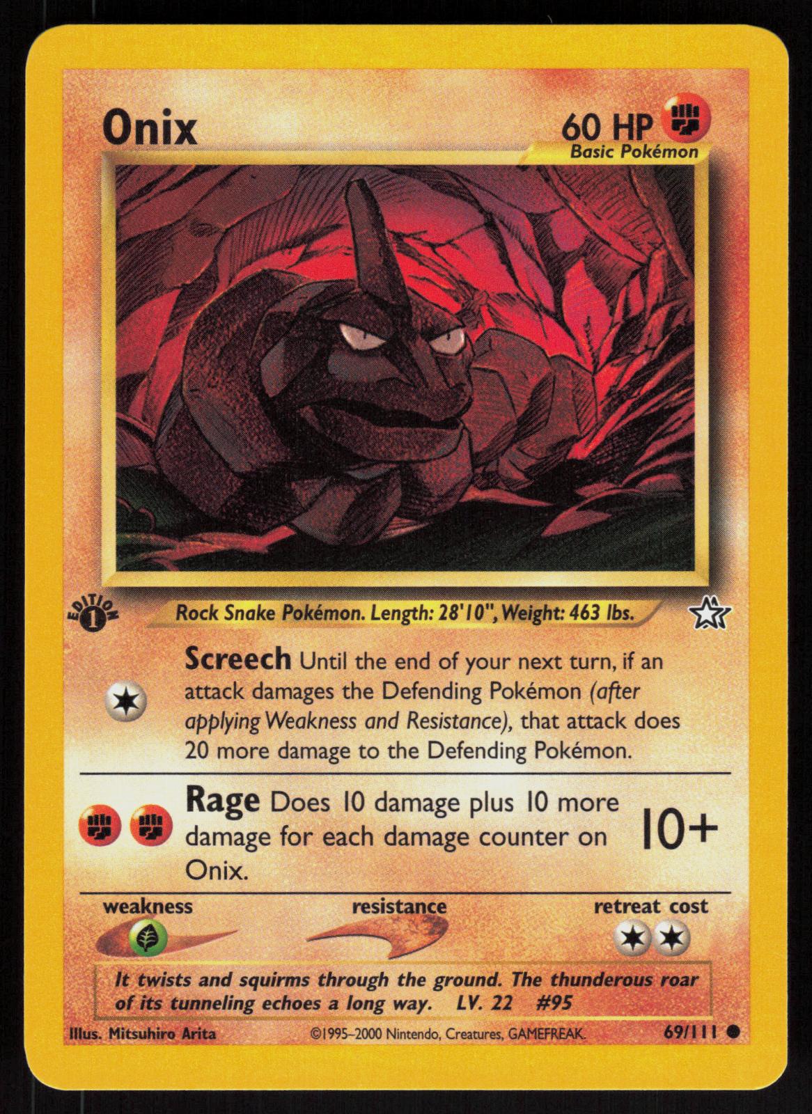 Pokemon Onix 69/111 Neo Genesis Common 1st Edition Near Mint