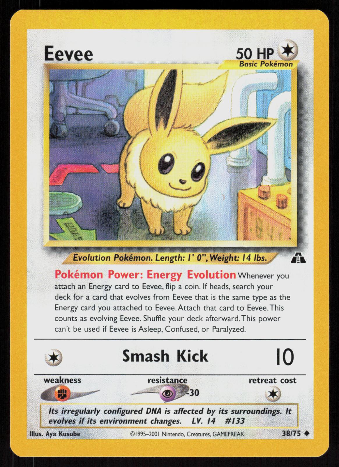 Pokemon Eevee 38/75 Neo Discovery Uncommon Near Mint