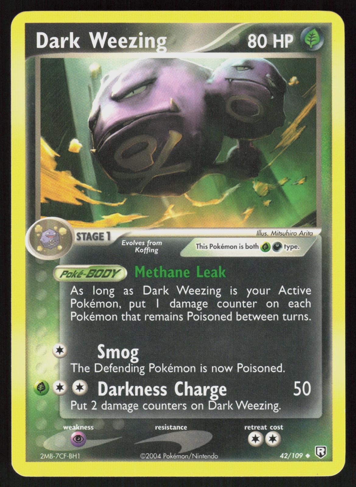 Pokemon Dark Weezing 42/109 Team Rocket Returns Uncommon Near Mint