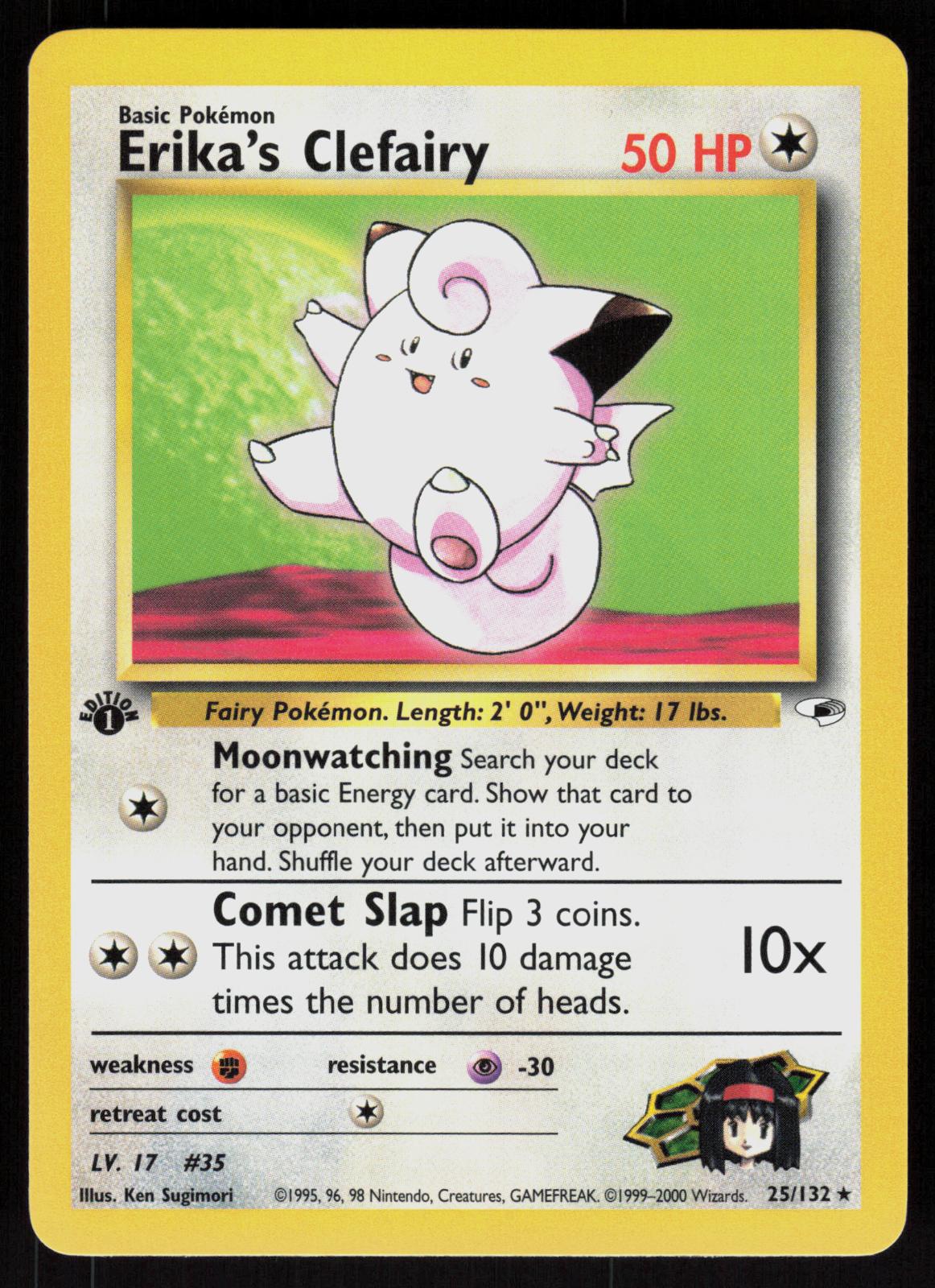 Pokemon Erika's Clefairy 25/132 Gym Heroes Rare Near Mint
