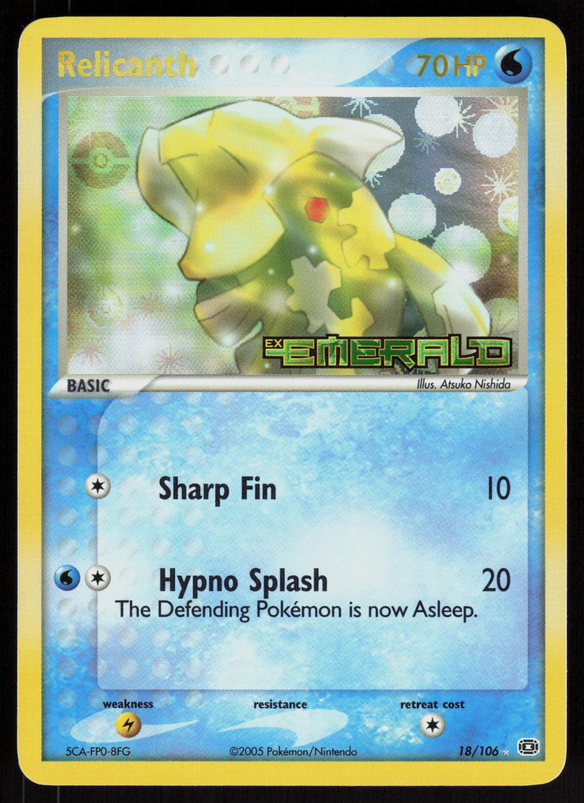 Pokemon Relicanth 18/106 Emerald Rare Reverse Holo Near Mint