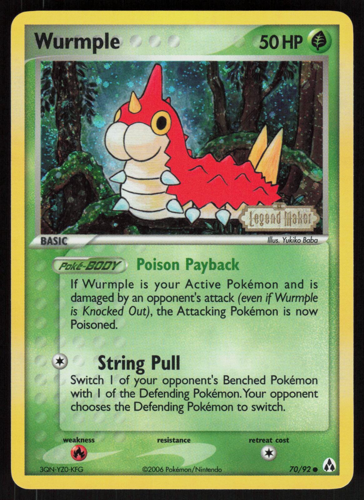 Pokemon Wurmple 70/92 Legend Maker Common Reverse Holo Near Mint