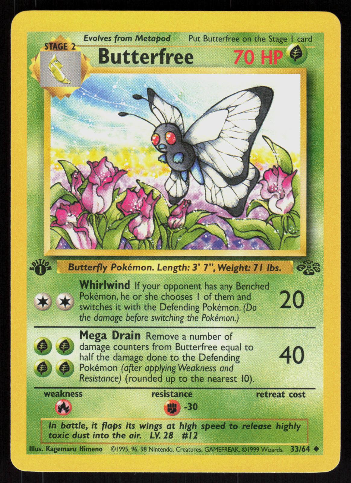 Pokemon Butterfree 33/64 Jungle Uncommon 1st Edition Near Mint