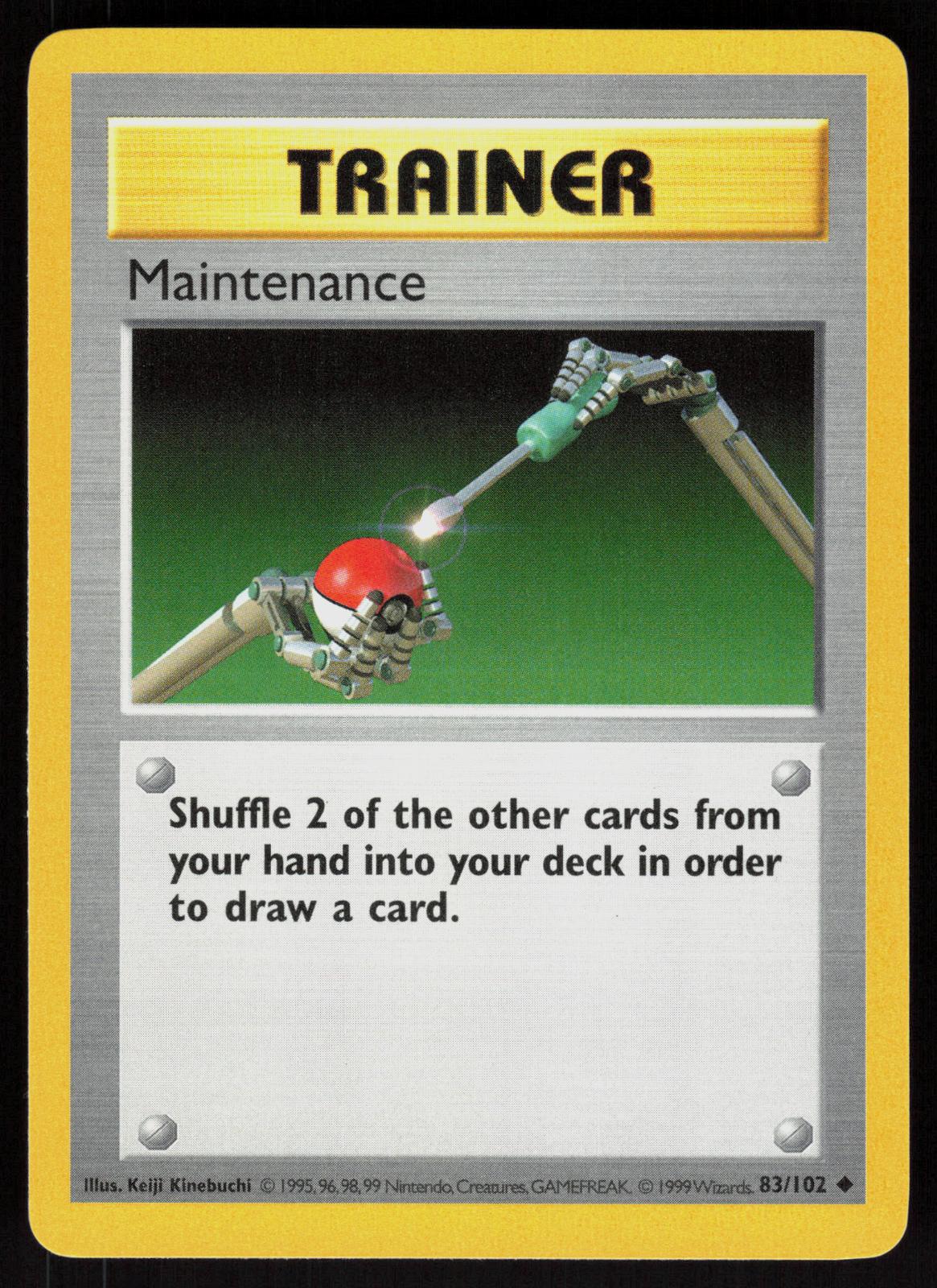 Pokemon Maintenance 83/102 Base Set Shadowless Uncommon Near Mint