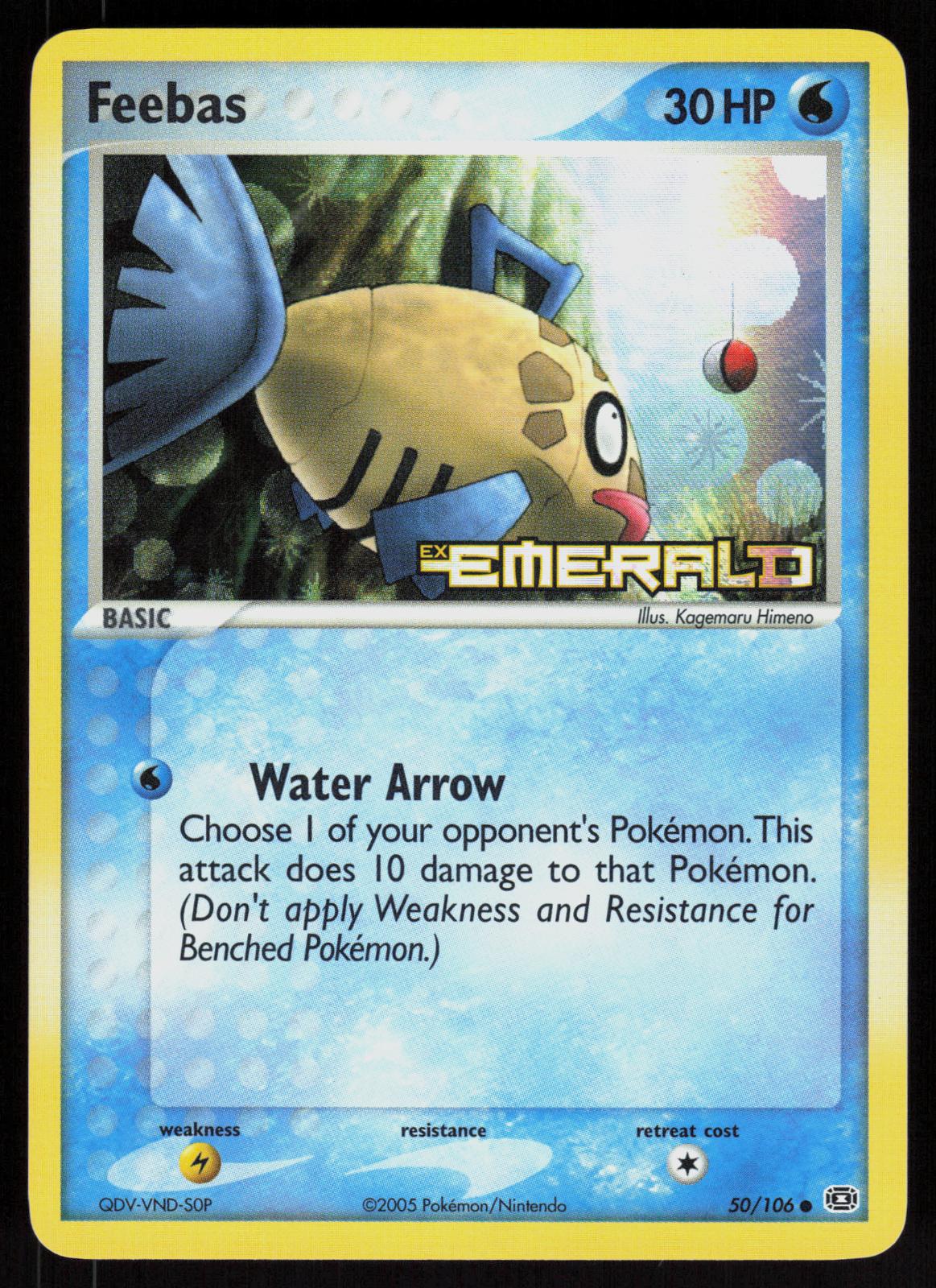 Pokemon Feebas 50/106 Emerald Common Reverse Holo Near Mint