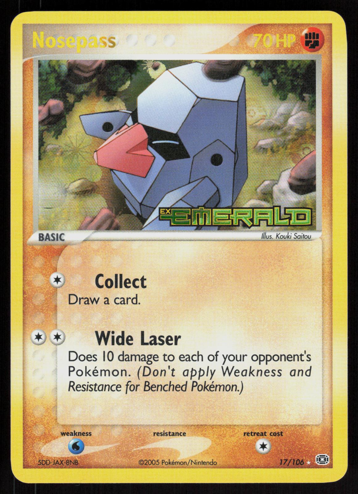 Pokemon Nosepass 17/106 Emerald Rare Reverse Holo Near Mint