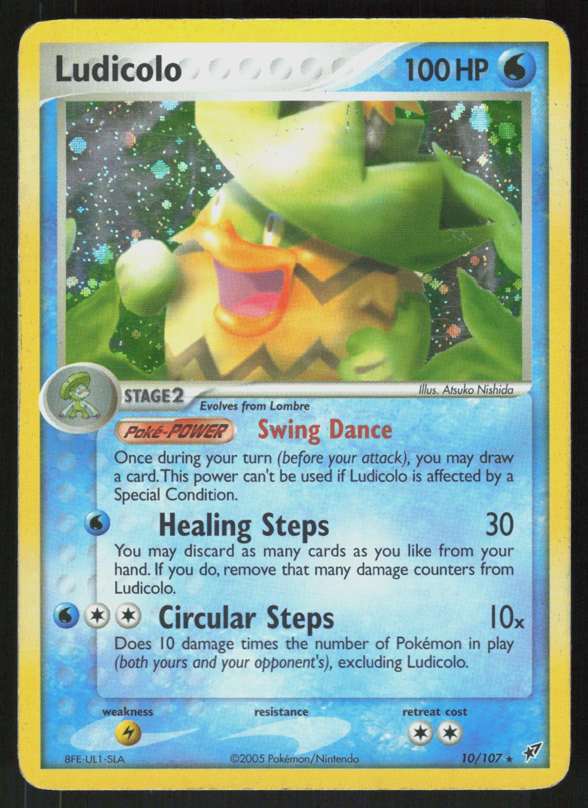 Pokemon Ludicolo 10/107 Deoxys Holo Rare Moderately Played