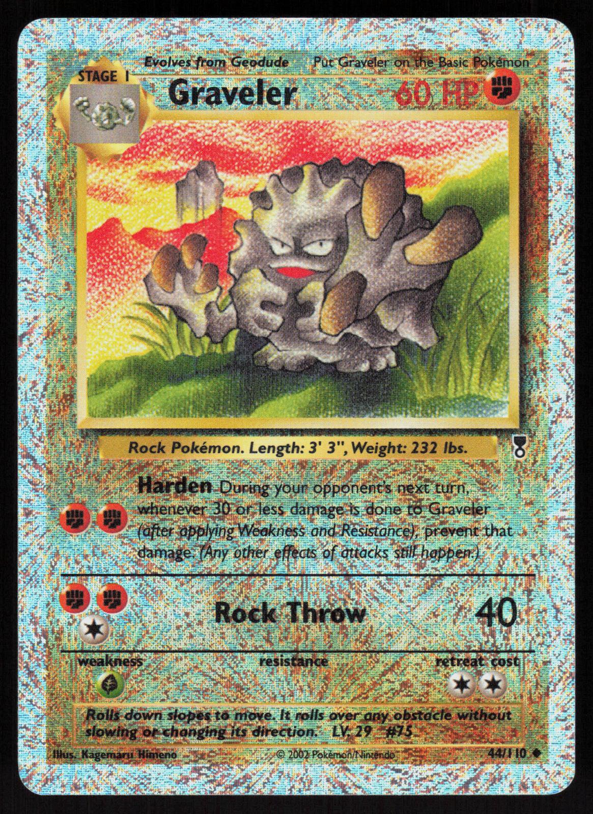 Pokemon Graveler 44/110 Legendary Collection Uncommon Reverse Holo Near Mint