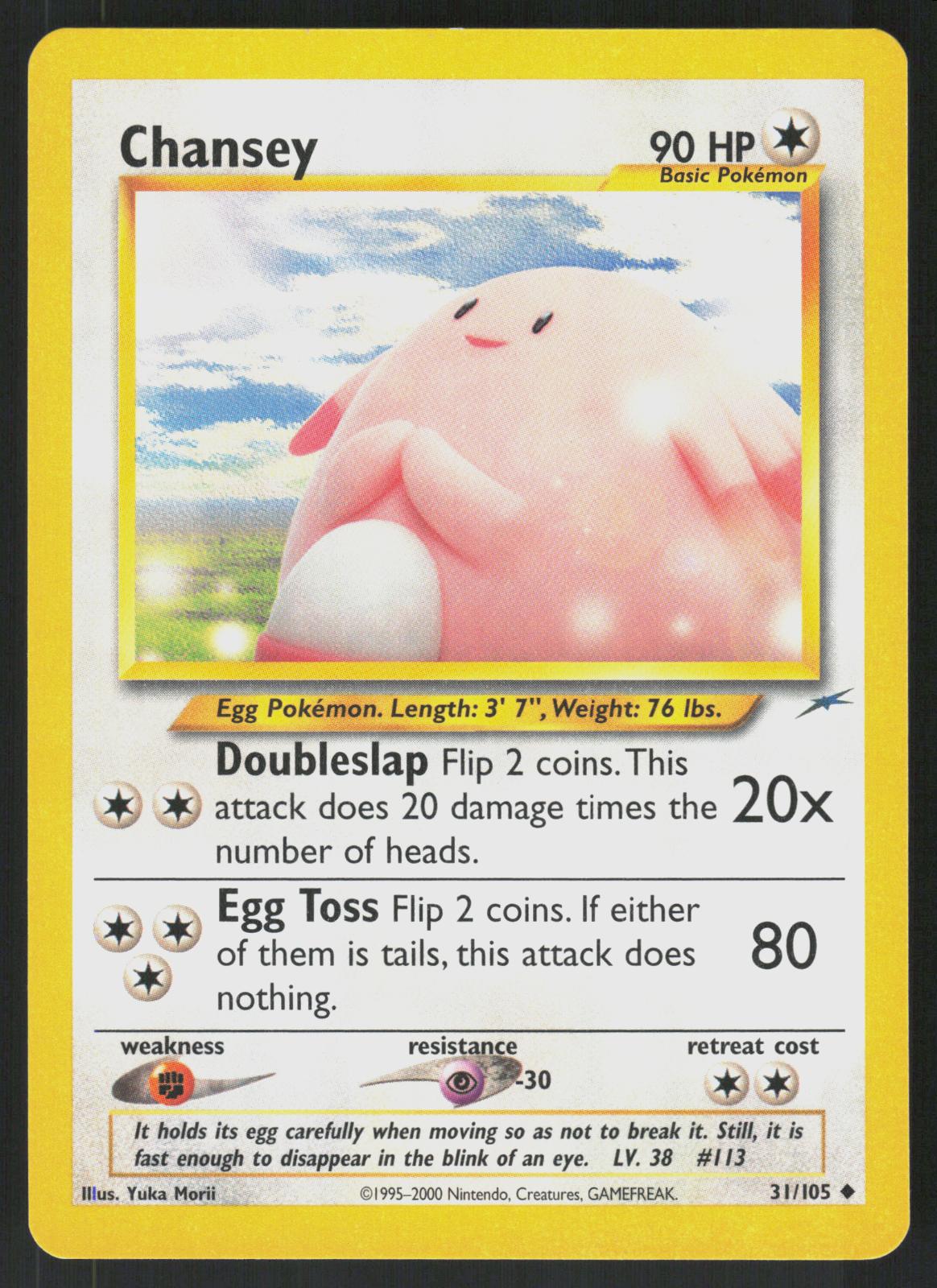Pokemon Chansey 31/105 Neo Destiny Uncommon Near Mint