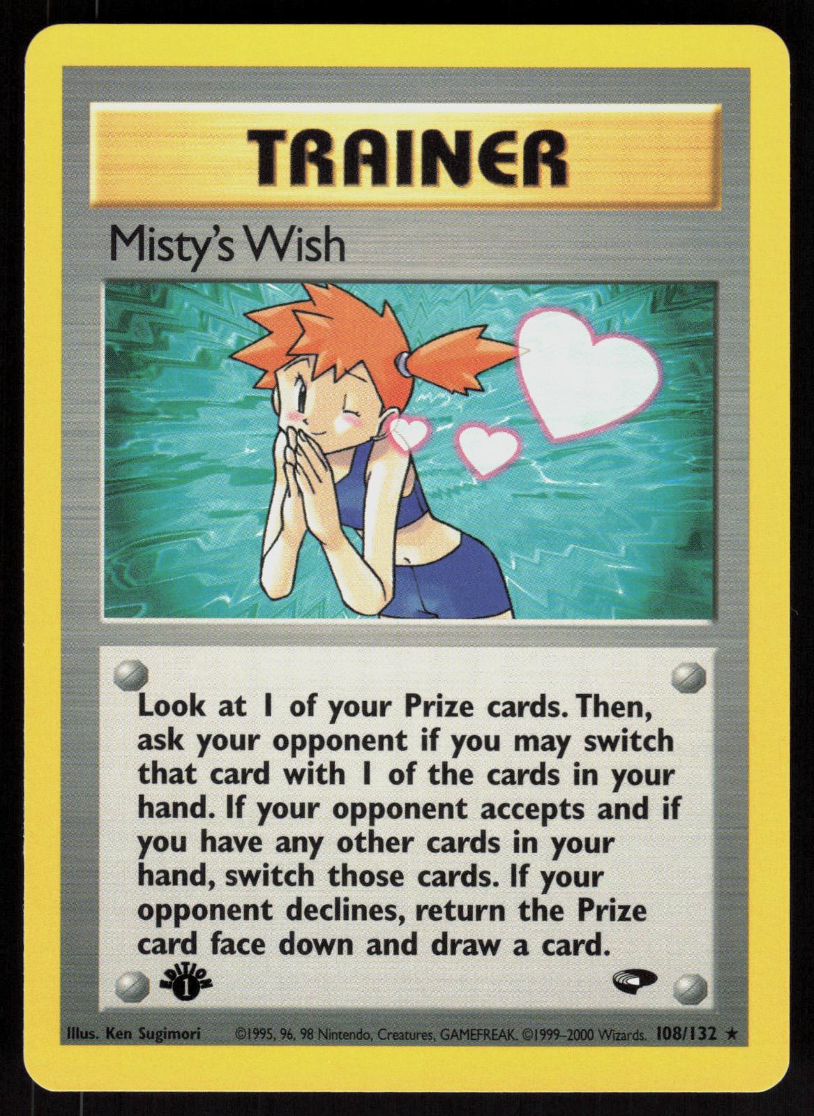Pokemon Misty's Wish 108/132 Gym Challenge Rare 1st Edition Near Mint