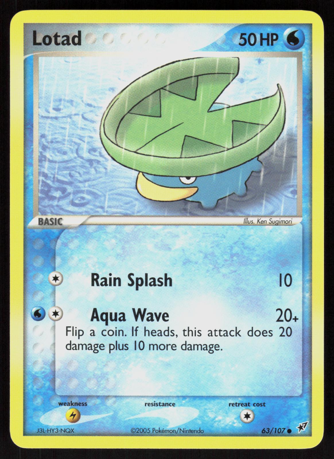 Pokemon Lotad 63/107 Deoxys Common Near Mint